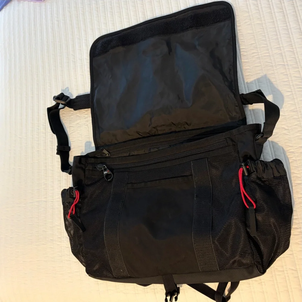 Black and Gray Messenger Bag for Men